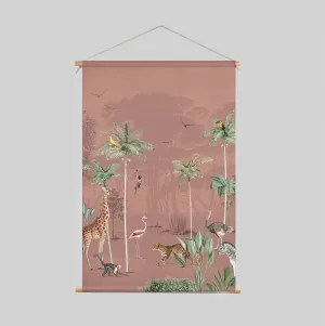 Textile Poster - Wildlife's playground Blush