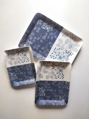The Azure Leaf Harmony Melamine Tray Set -