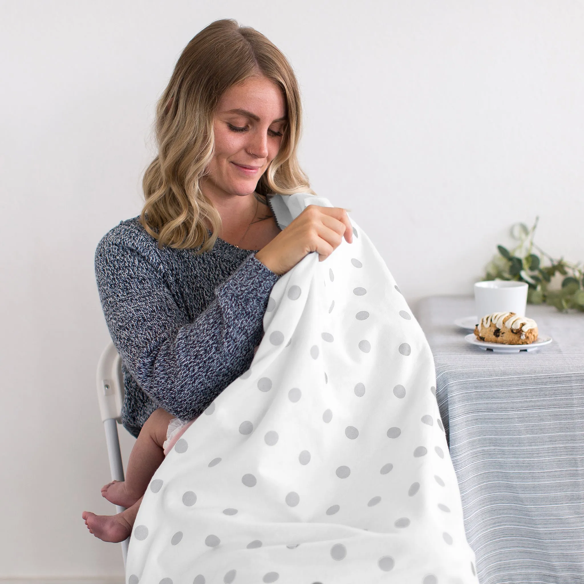 Ultimate Swaddle Blanket - Big Dots, Sterling