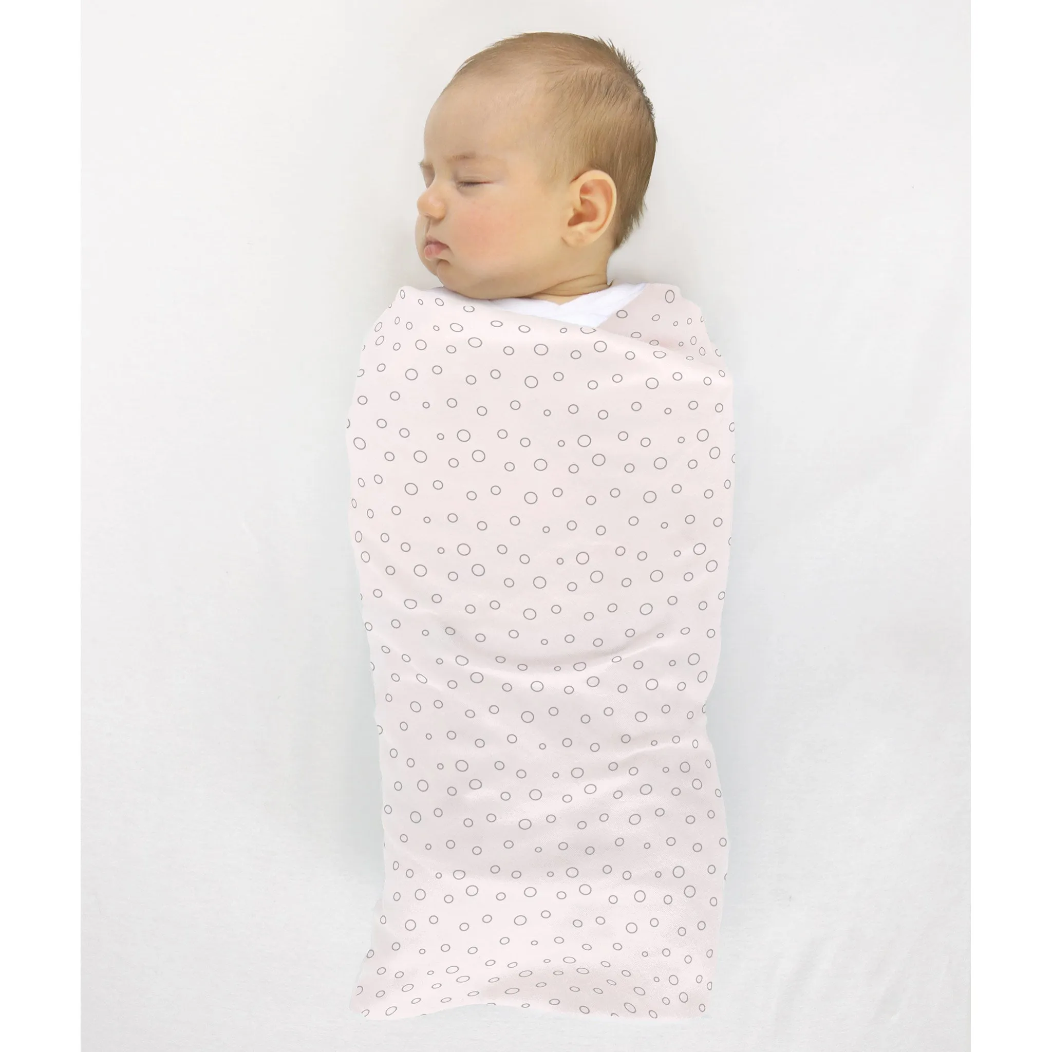 Ultimate Swaddle Blanket - Soft Black Pearl Bubble Dots on Soft Pink