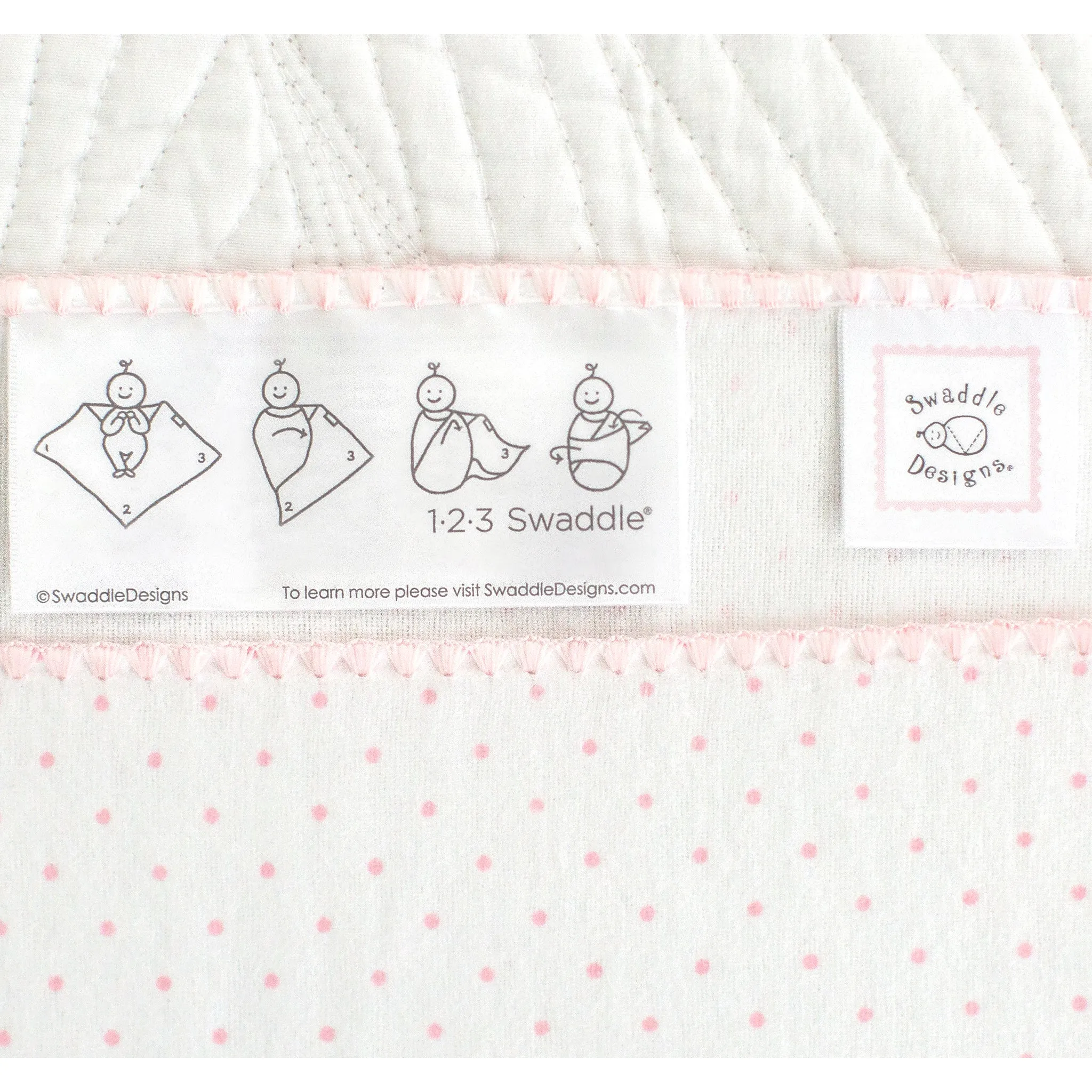 Ultimate Swaddle Blanket - Soft Black Pearl Bubble Dots on Soft Pink