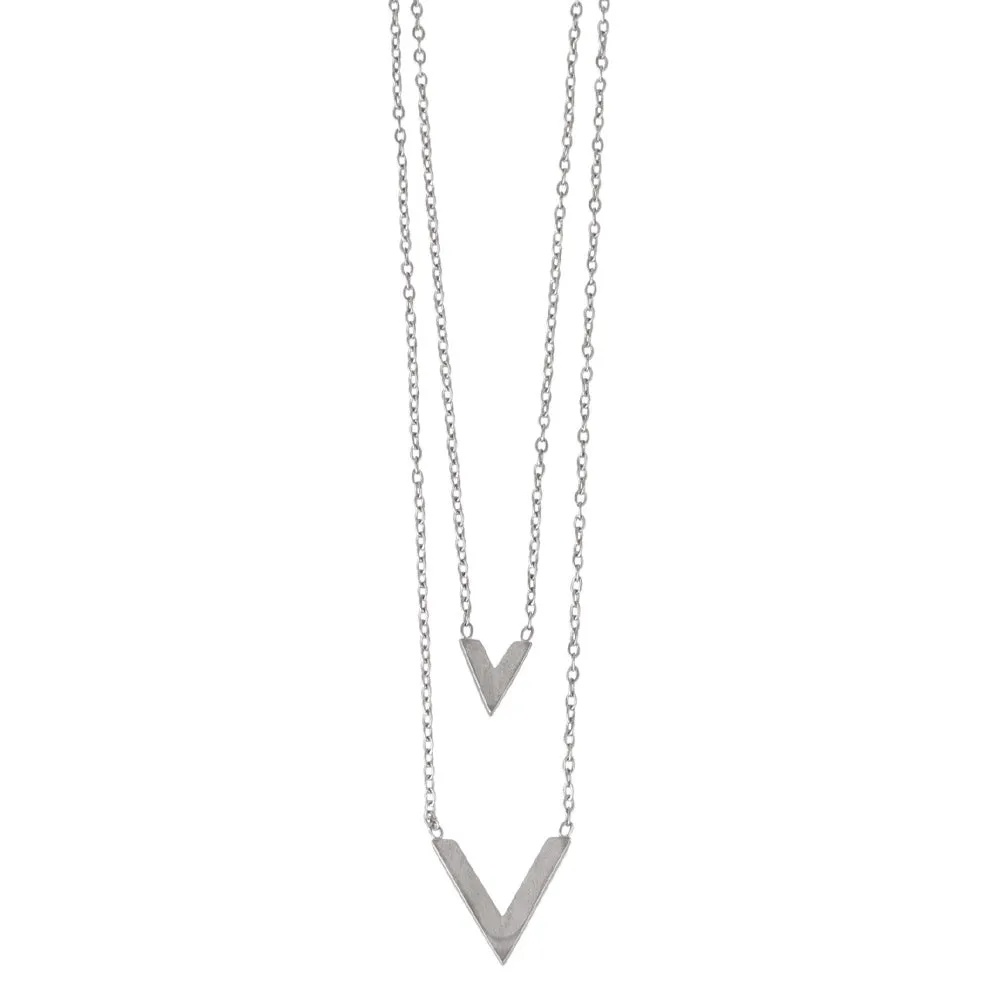 V Pendant Layered Necklace