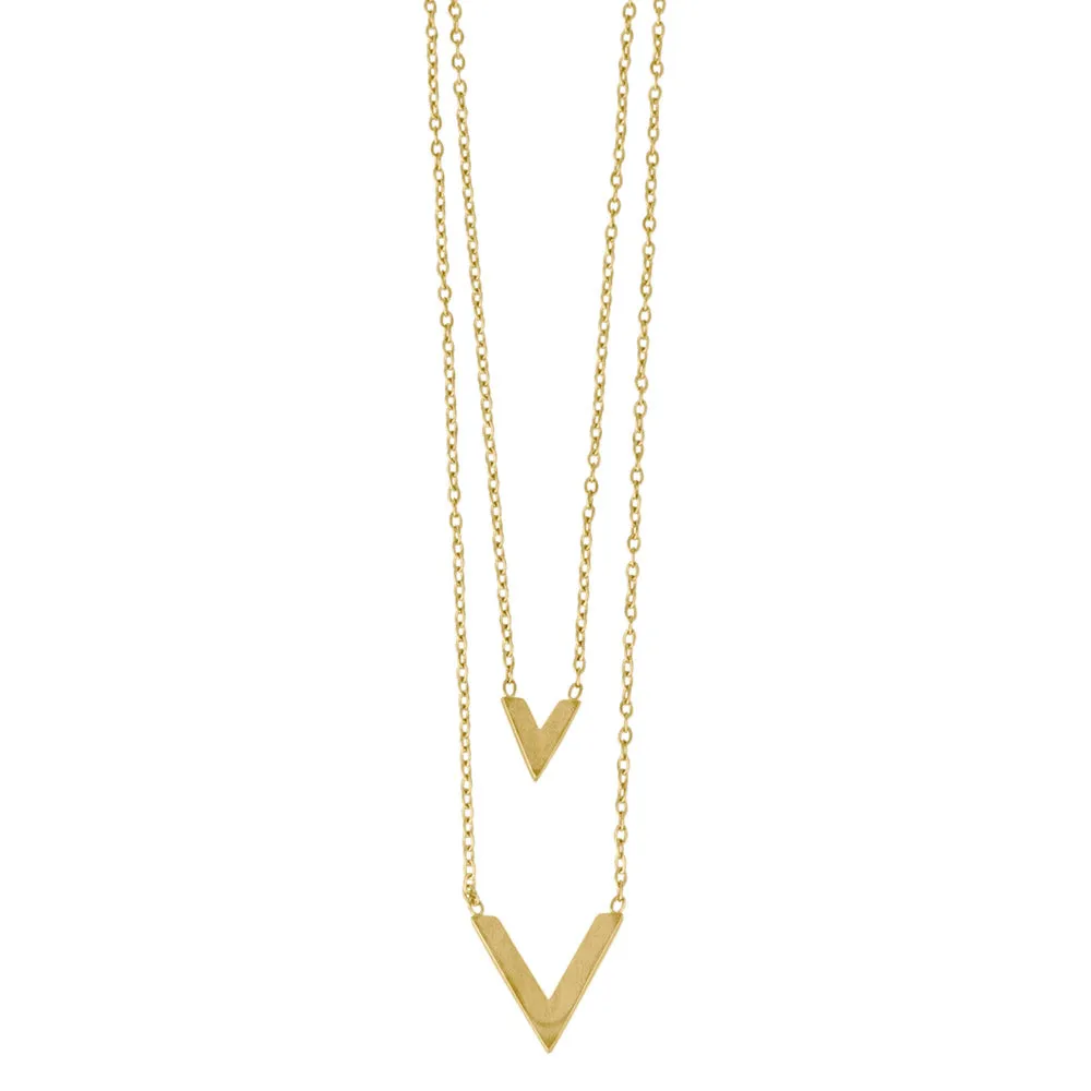 V Pendant Layered Necklace