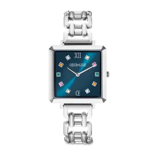 Watch Iconic Cube Statement Noble Petrol silver