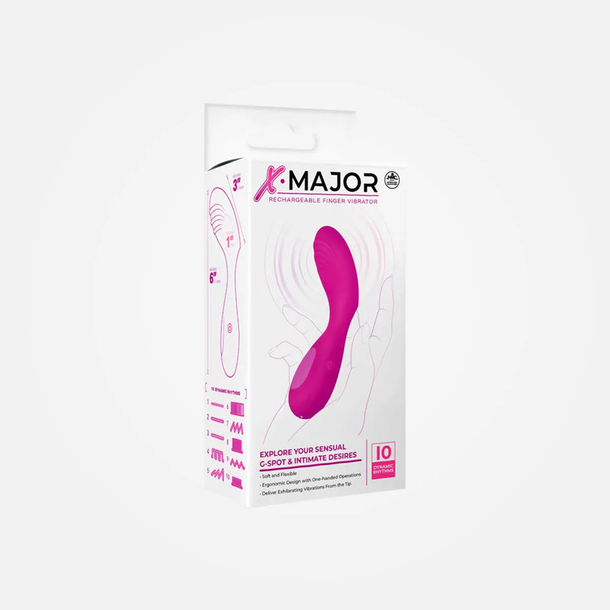X Major - Pink Rechargeable Finger Vibrator